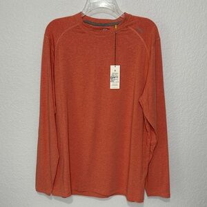 TASC Men’s Bamboo Technical Active Long Sleeve Crewneck Shirt Orange L